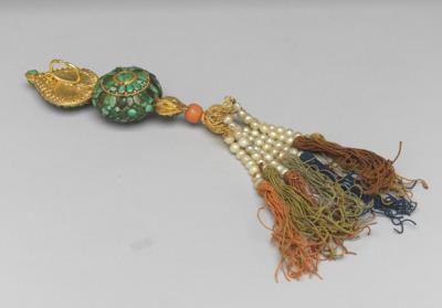 图片[3]-Gold pendant with turquoise inlay, Qianlong reign (1736-1795), Qing dynasty-China Archive